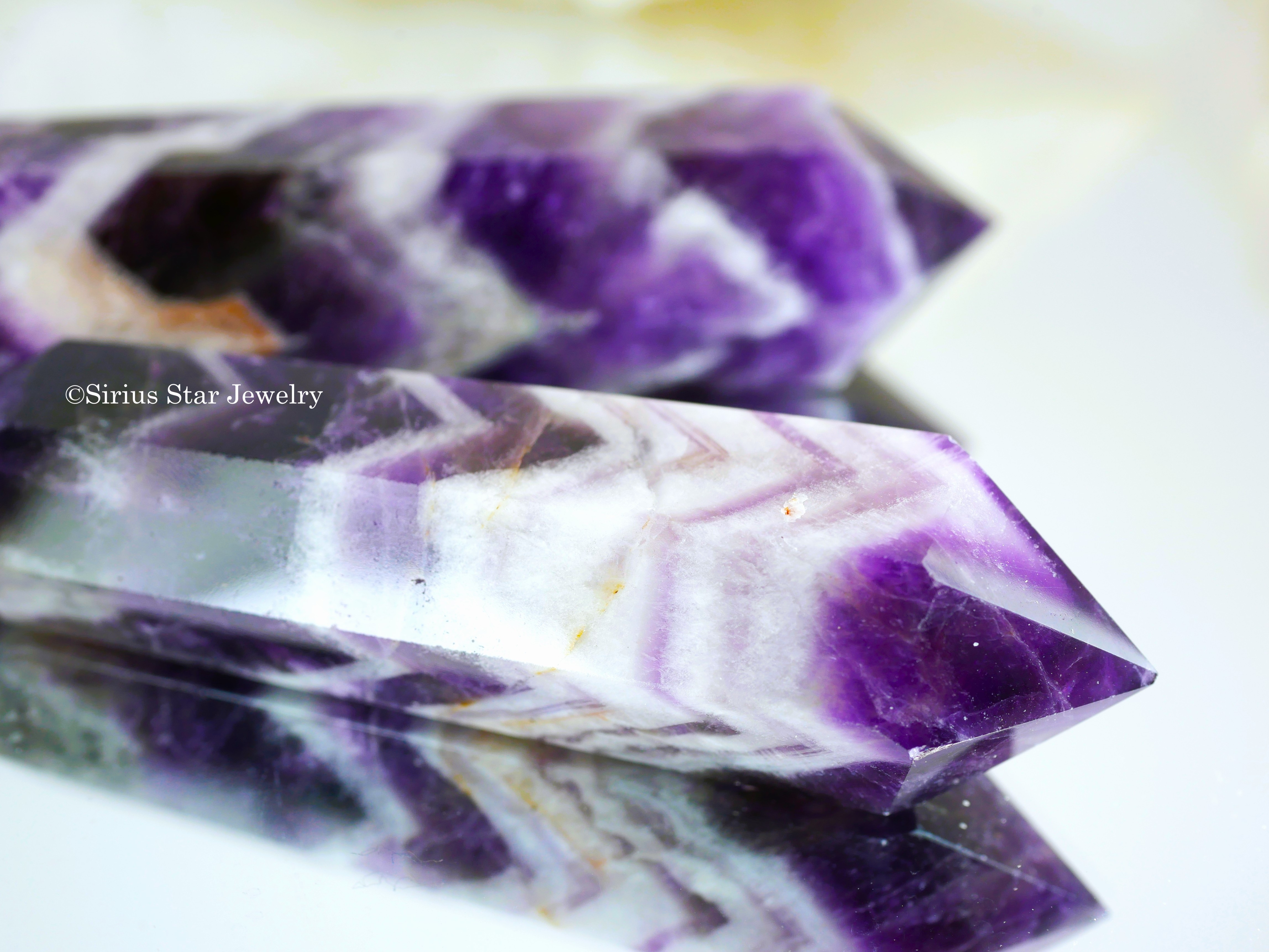 【シェブロンアメジストダブルポイント】2本セット