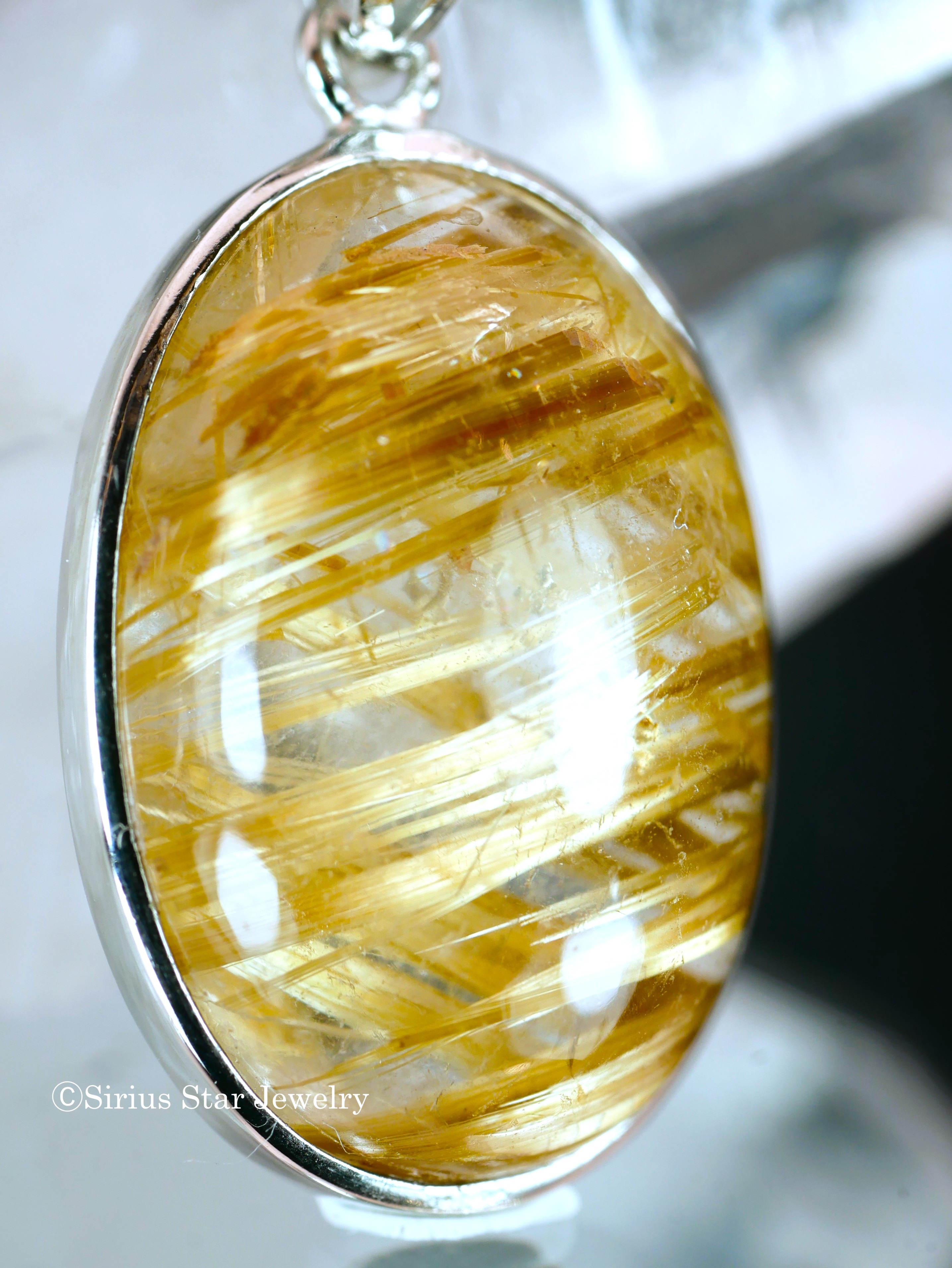 【タイチンルチルペンダント】オーバル